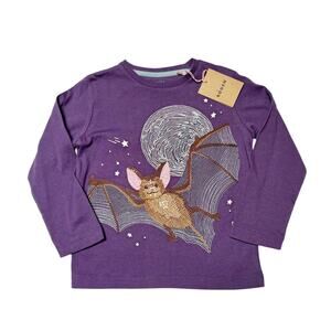 NWT Mini Boden Bat Glow Superstitch Shirt Size 3/4